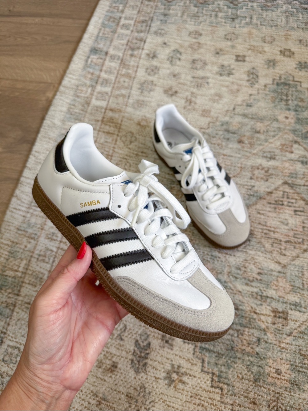 ADIDAS SAMBA WHITE GRAY NAVY SNEAKERS 6.5 6 1/2